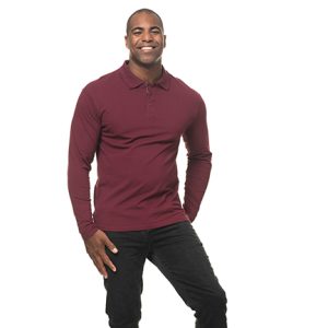 Langærmet stretch Poloshirt Økologisk