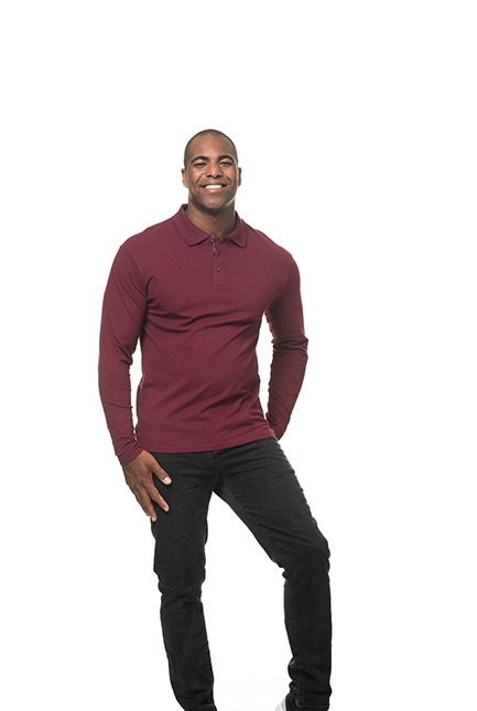 Langærmet stretch Poloshirt Økologisk