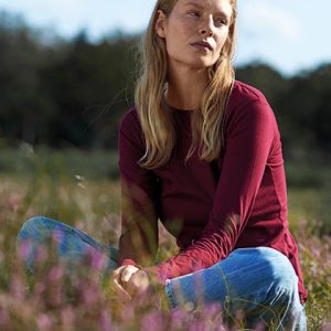 Økologisk Langærmet dame t-shirt