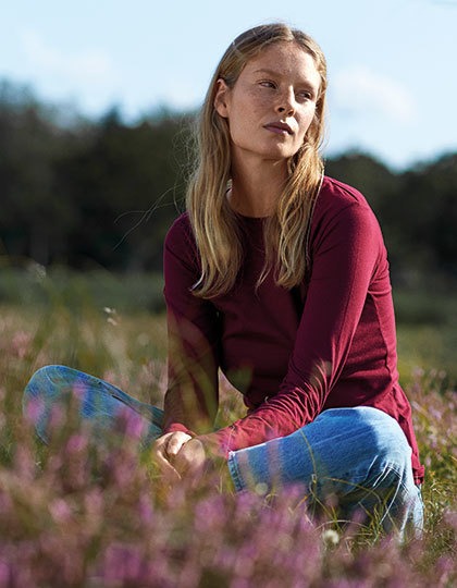 Økologisk Langærmet dame t-shirt