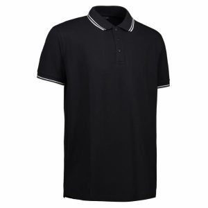Herre stretch contrast poloshirt - Billede 5