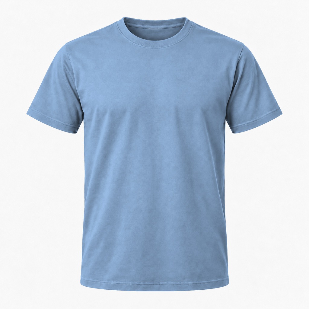 Støvet lyseblå T-shirt, farve #819FC2