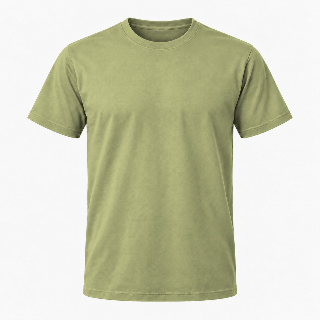 Oliven T-shirt, farve #A4A774